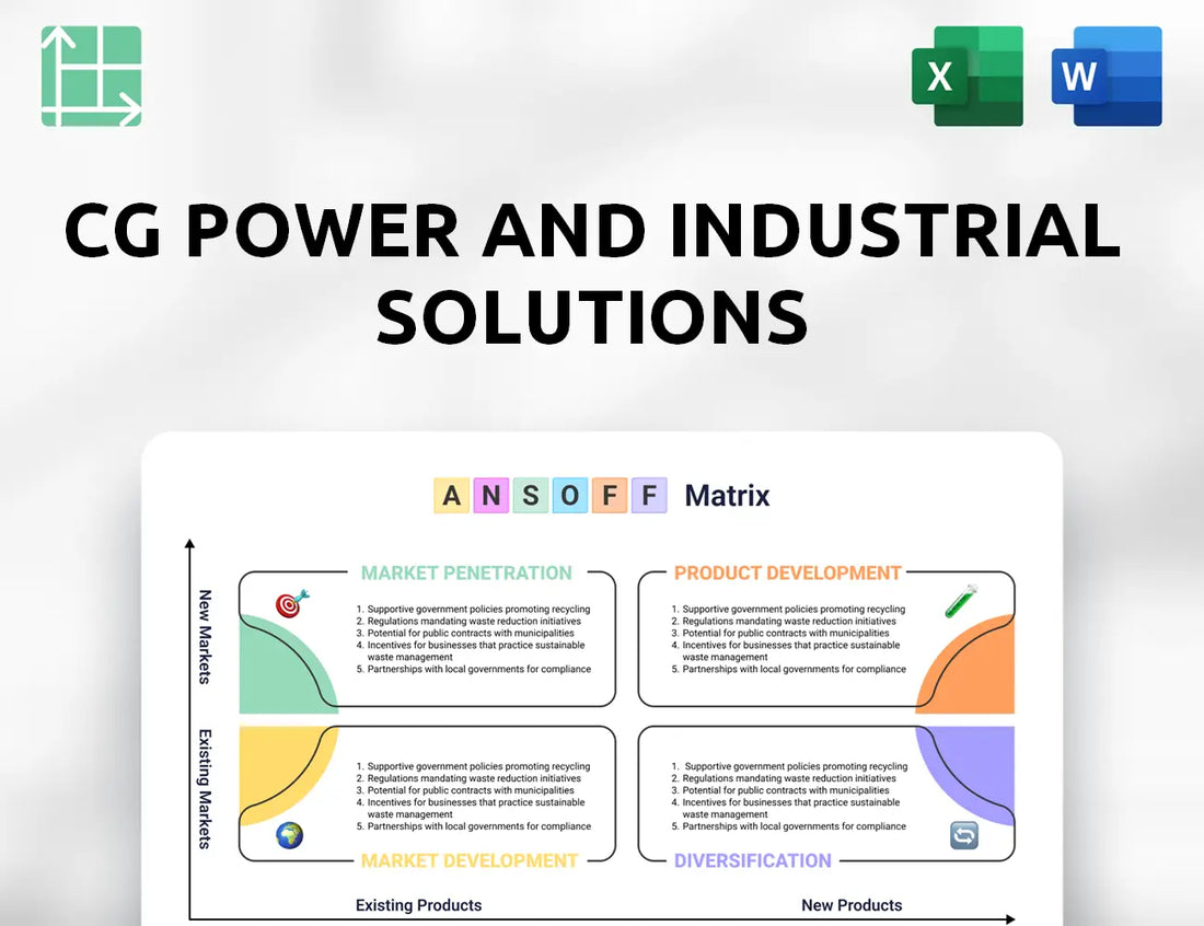 CG Power and Industrial Solutions Ansoff Matrix