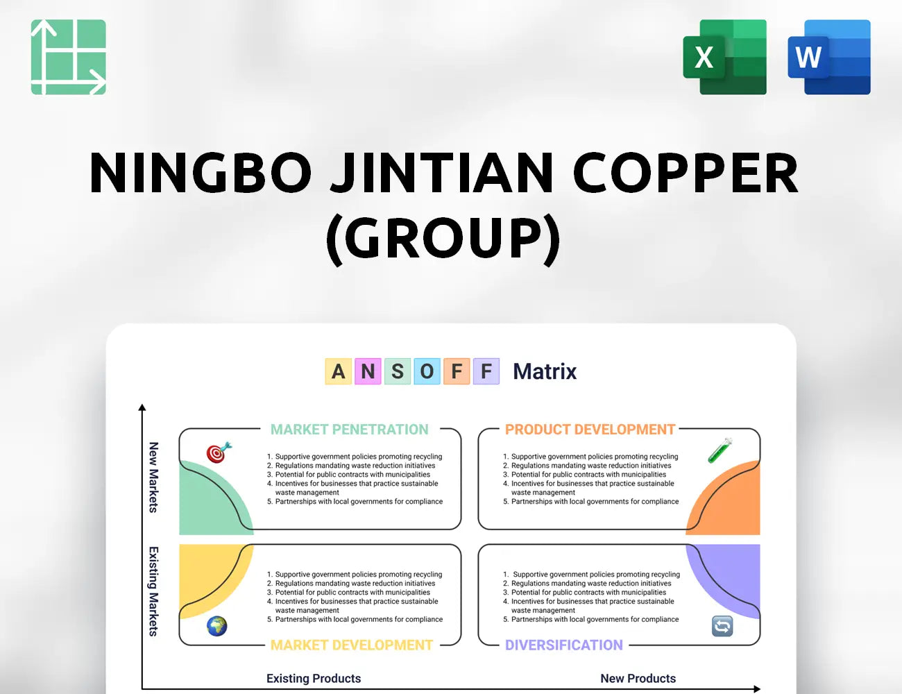 Ningbo Jintian Copper (Group) Ansoff Matrix