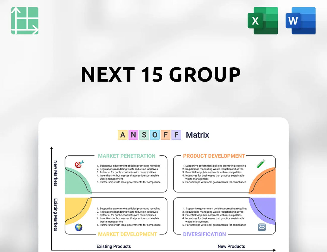 Next 15 Group Ansoff Matrix