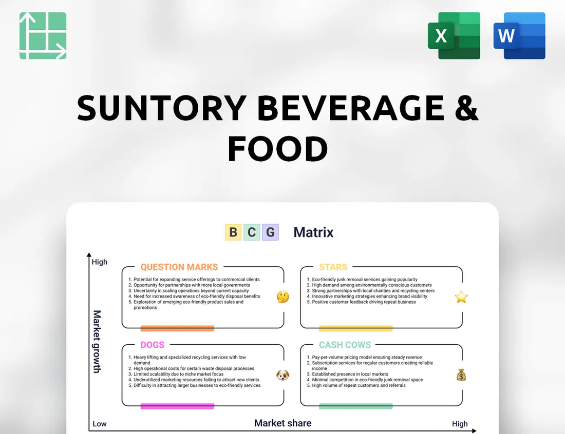 Suntory Beverage & Food Boston Consulting Group Matrix