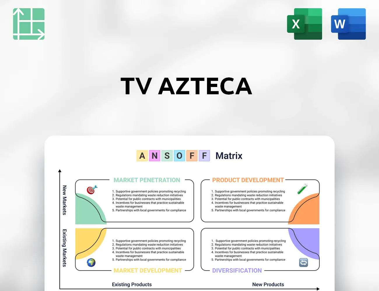 TV Azteca Ansoff Matrix