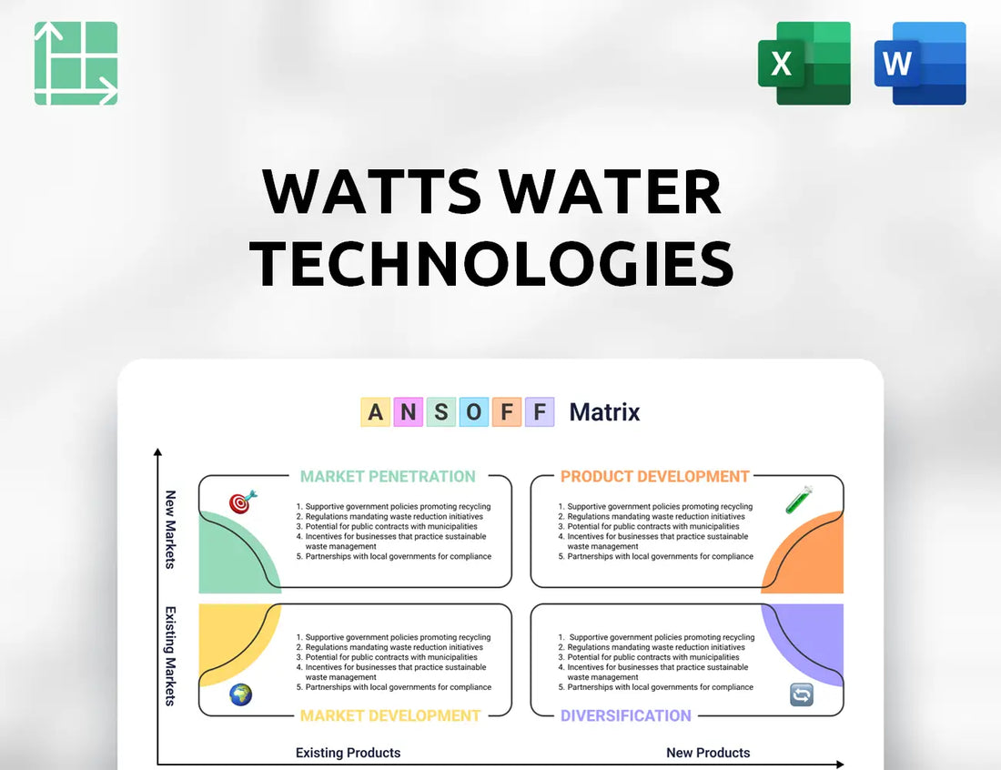 Watts Water Technologies Ansoff Matrix